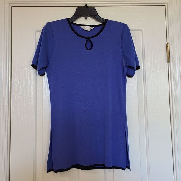 Misook Blue Short Sleeve Top Size XS - Picture 1 of 5